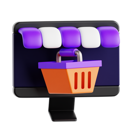 Las compras en línea  3D Icon