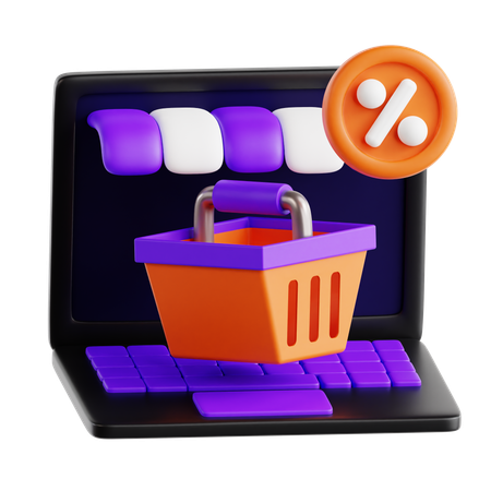 Las compras en línea  3D Icon