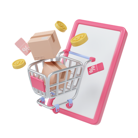 Las compras en línea  3D Icon