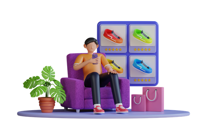 Compra en línea  3D Illustration