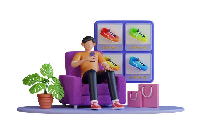 Compra en línea  3D Illustration