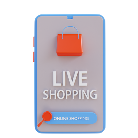 Compras en vivo  3D Illustration