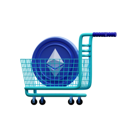 Compras de ethereum  3D Illustration