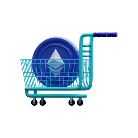 Compras de ethereum  3D Illustration