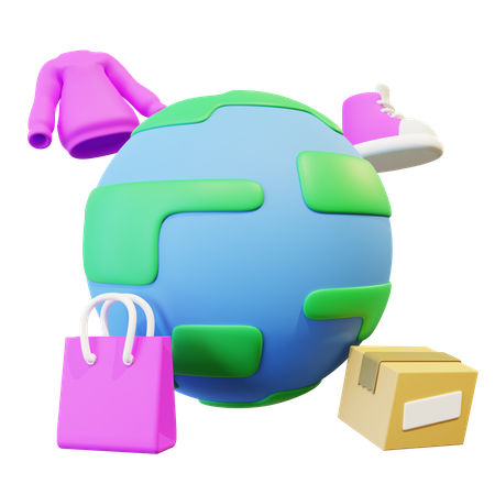Compras globales  3D Icon