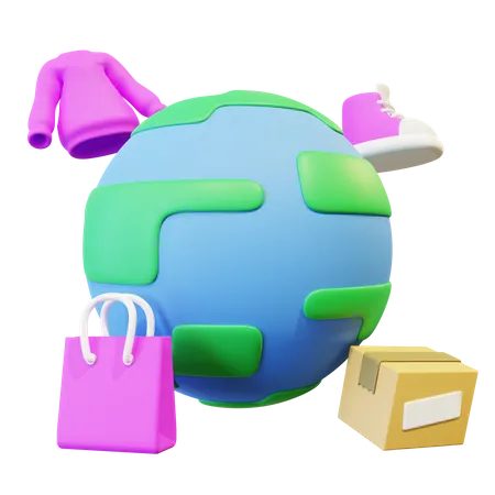 Compras globales  3D Icon