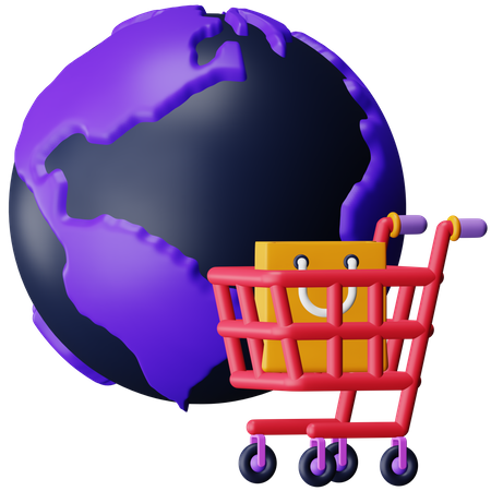 Compras globales  3D Icon