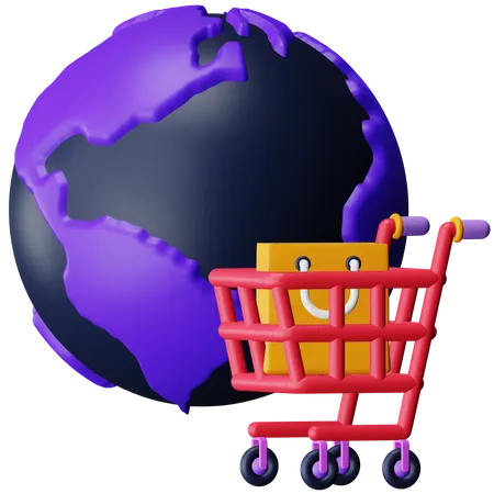 Compras globales  3D Icon