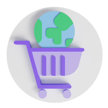 Compras globales  3D Icon