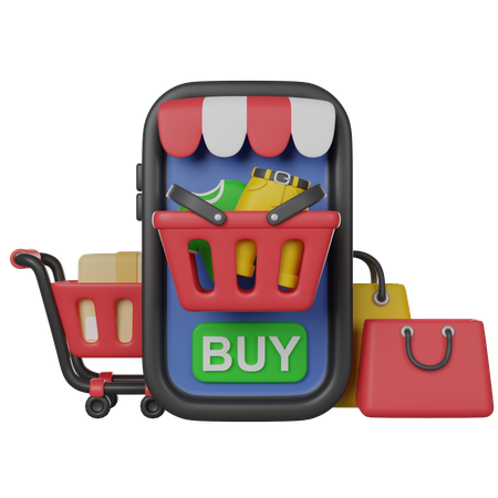 Compras móviles  3D Icon