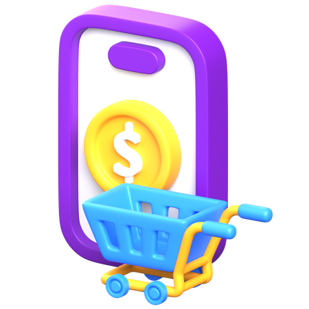 Compras móviles  3D Icon