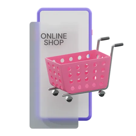 Compras móviles  3D Illustration