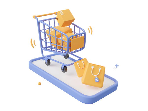 Compras móviles  3D Icon