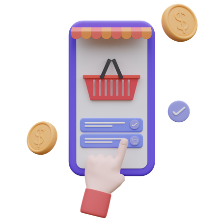 Compras móviles  3D Icon