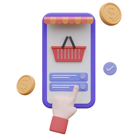 Compras móviles  3D Icon