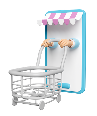 Compras móviles  3D Icon