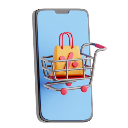 Compras móviles  3D Icon