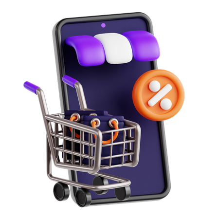 Compras pelo celular  3D Icon