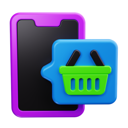 Compras pelo celular  3D Icon