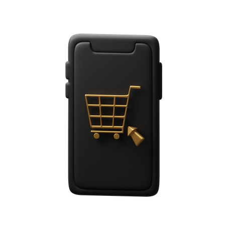 Compras on-line no dispositivo  3D Icon