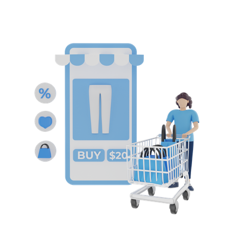 Compras online  3D Icon