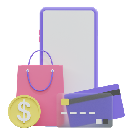 Compras online  3D Illustration