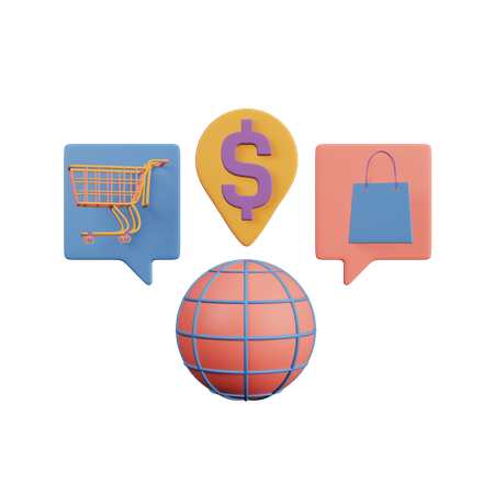 Compras online  3D Illustration