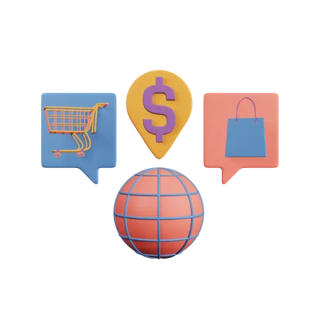 Compras online  3D Illustration