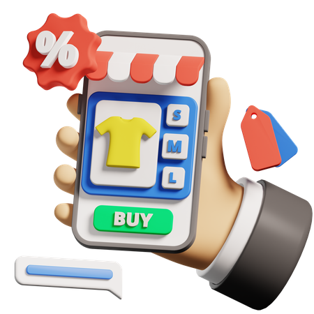 Compras online  3D Illustration