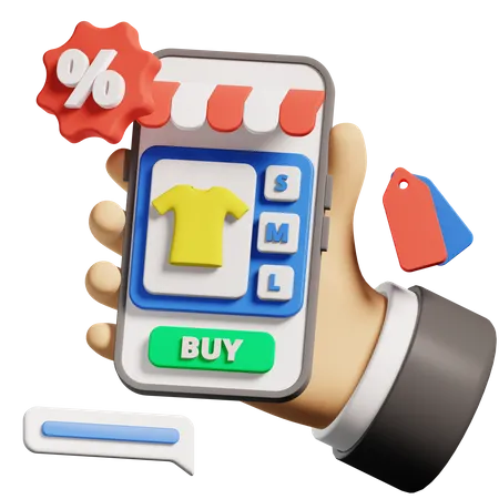 Compras online  3D Illustration