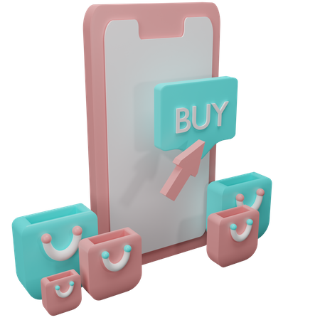 Compras online  3D Illustration