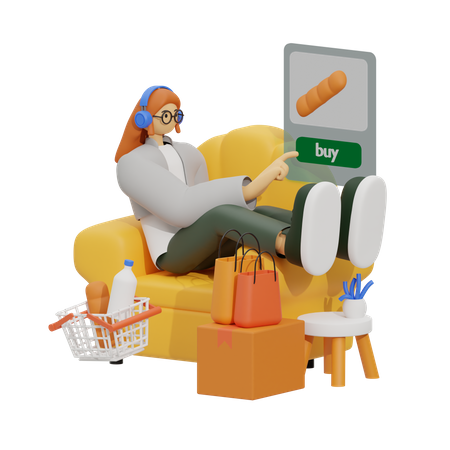 Compras online  3D Illustration