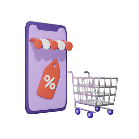 Desconto em compras on-line  3D Icon