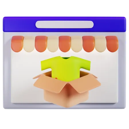 Comércio eletrônico de compras on-line  3D Icon