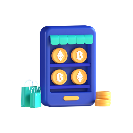 Compras on-line de bitcoins  3D Icon