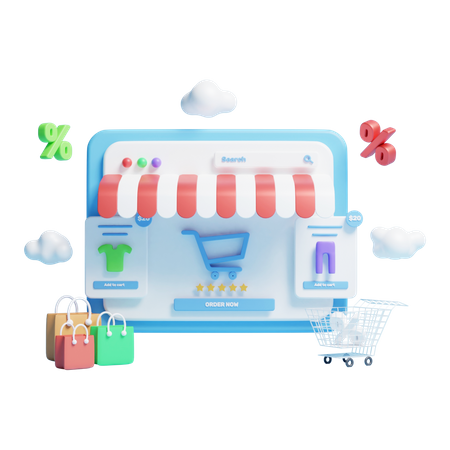 Desconto em compras on-line  3D Icon