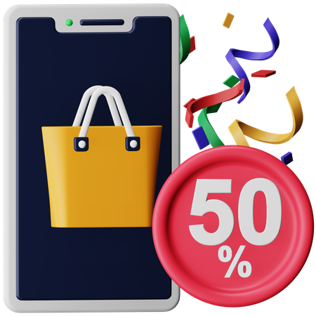 Descuento de compras en línea  3D Icon