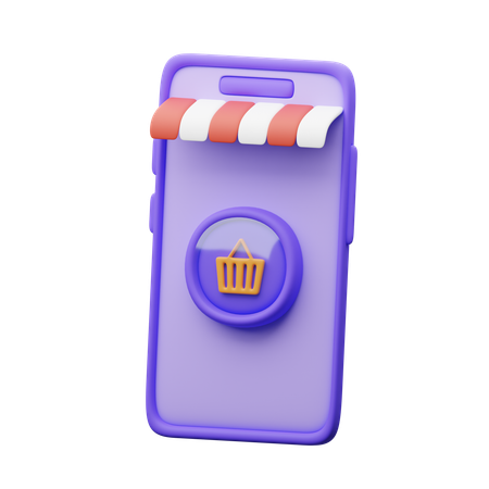 Compras en línea en teléfonos inteligentes  3D Icon