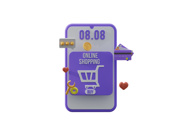 Pagamento de compras on-line  3D Illustration