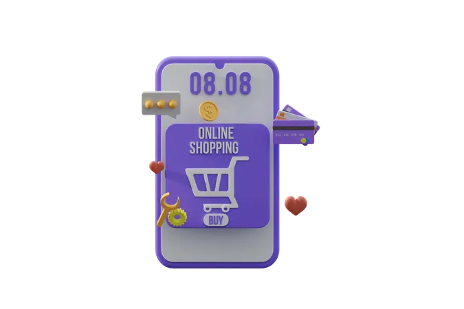 Pagamento de compras on-line  3D Illustration