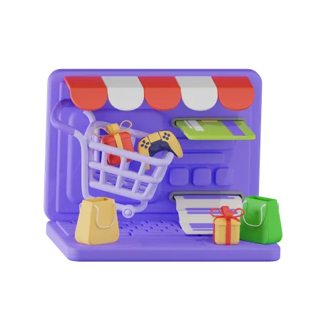 Pagamento de compras on-line  3D Illustration