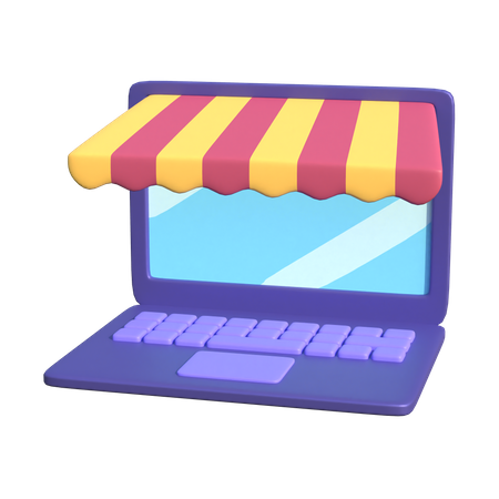 Compras on-line pelo laptop  3D Illustration