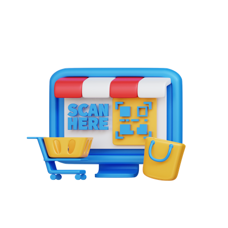 Compras en línea qr  3D Icon