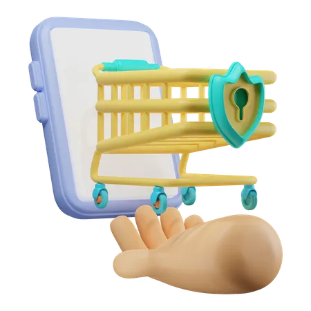 Segurança em compras on-line  3D Illustration