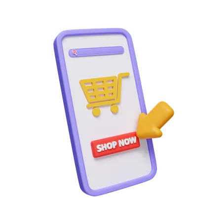 Compras pelo celular  3D Icon