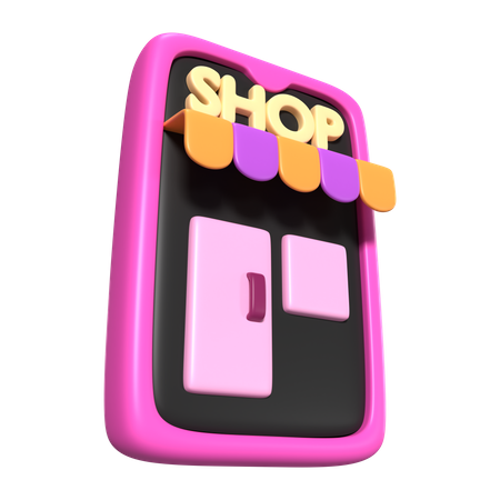 Compras pelo celular  3D Icon