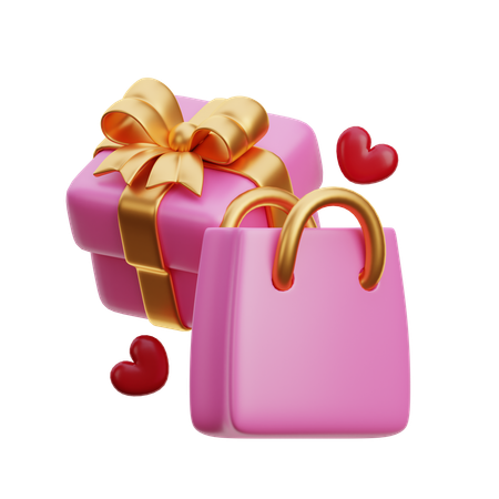 Compras de san valentin  3D Icon