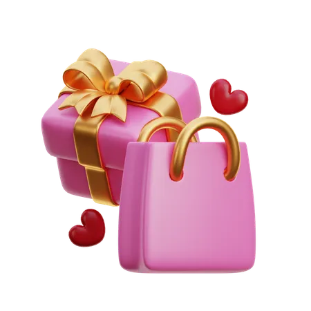 Compras de san valentin  3D Icon