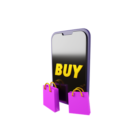 Compras pelo celular  3D Icon