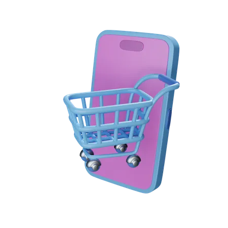 Compras pelo celular  3D Icon